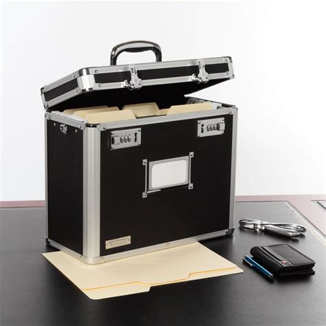 locking steel security file box|Vaultz Locking File Organizer Box .